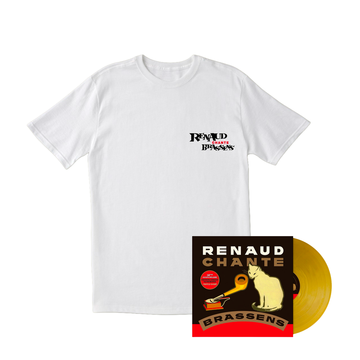Vinyle Renaud Chante Brassens + Tee Shirt Collector